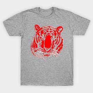 Chinese Tiger Head Feline portrait Wildcat face profile T-Shirt